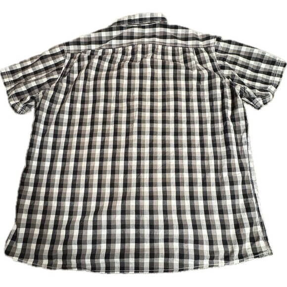 Plaid Black & White Men's Fish Short Sleeve Shirt by Sonoma Size XXL Pre-owned - Picture 4 of 11